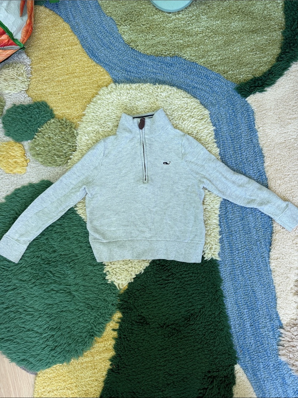 Vineyard Vines Light Gray Quarter-Zip Sweater